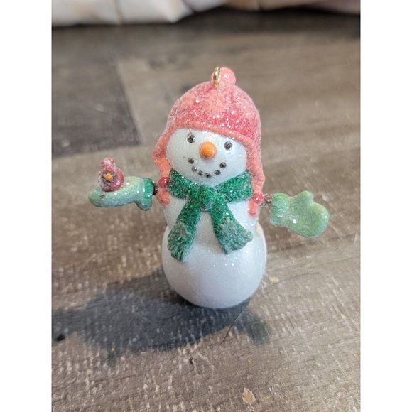Hallmark 2007 welcome friends glitter snowman red cardinal scarf Xmas - Picture 1 of 4